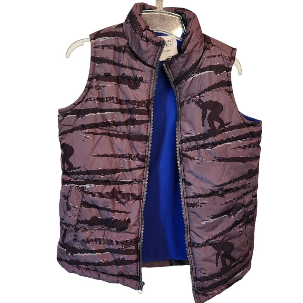 Boys Old Navy Snowboarding Ski Puffer Vest Sz L 10- 12 Winter Snow Mountains